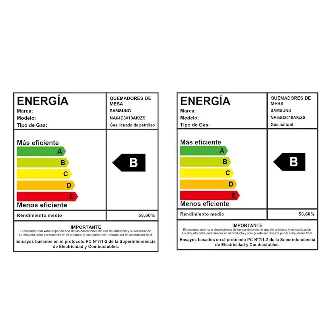 Encimera a Gas Samsung 4 quemadores Negra