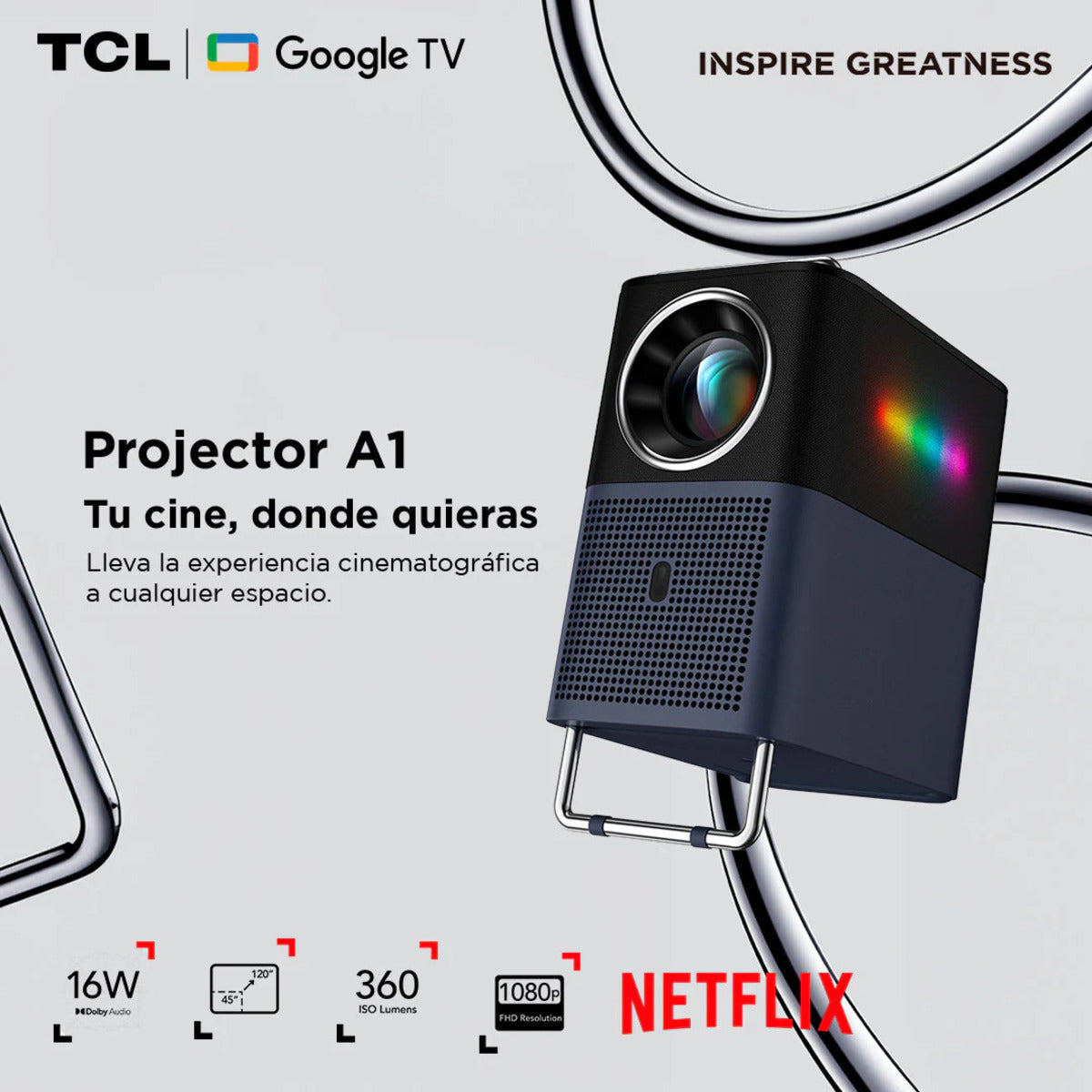 Proyector Smart TCL A1 Google TV P3801S-3ALCCL11 Full HD