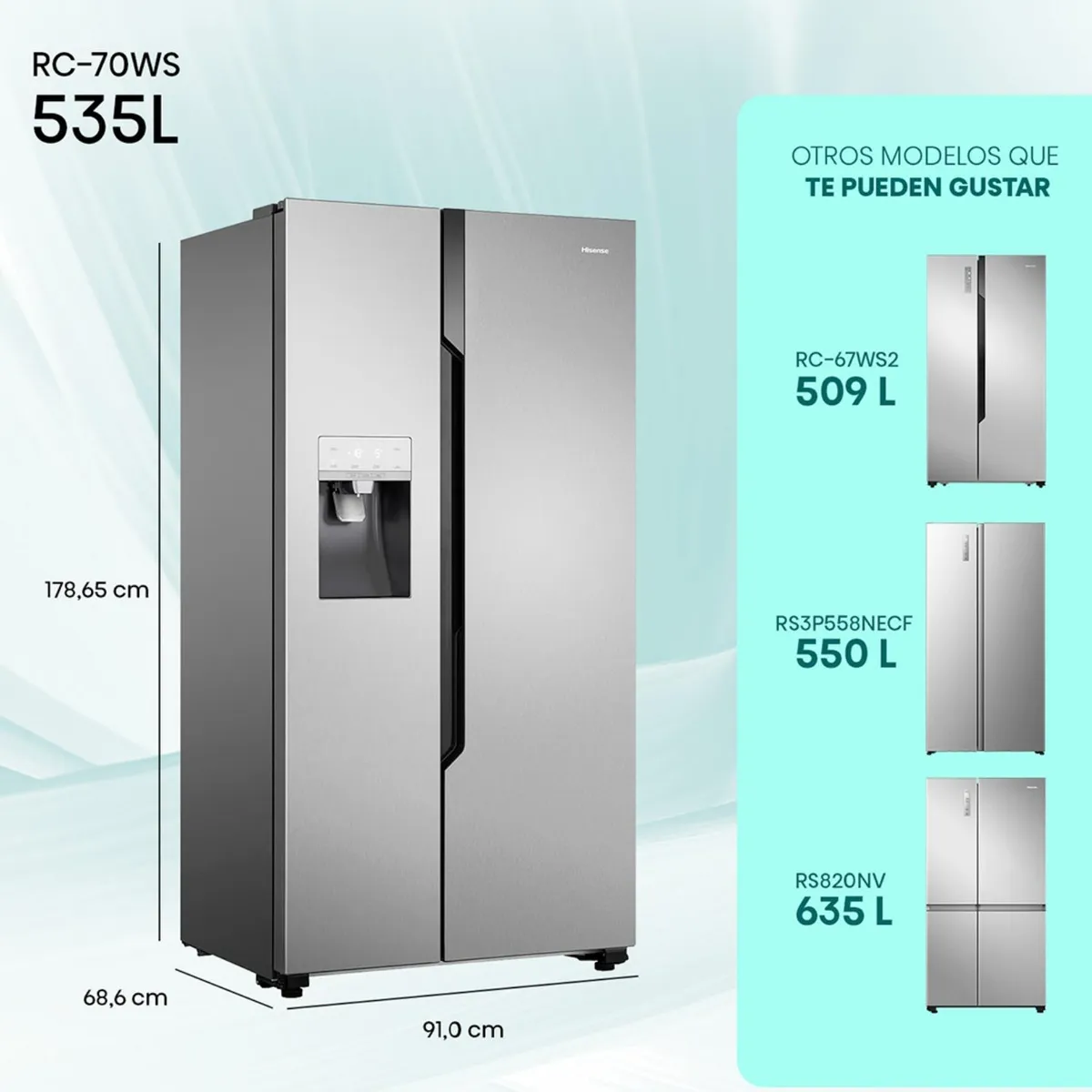 Refrigerador Side by Side RC-70WS 535 L