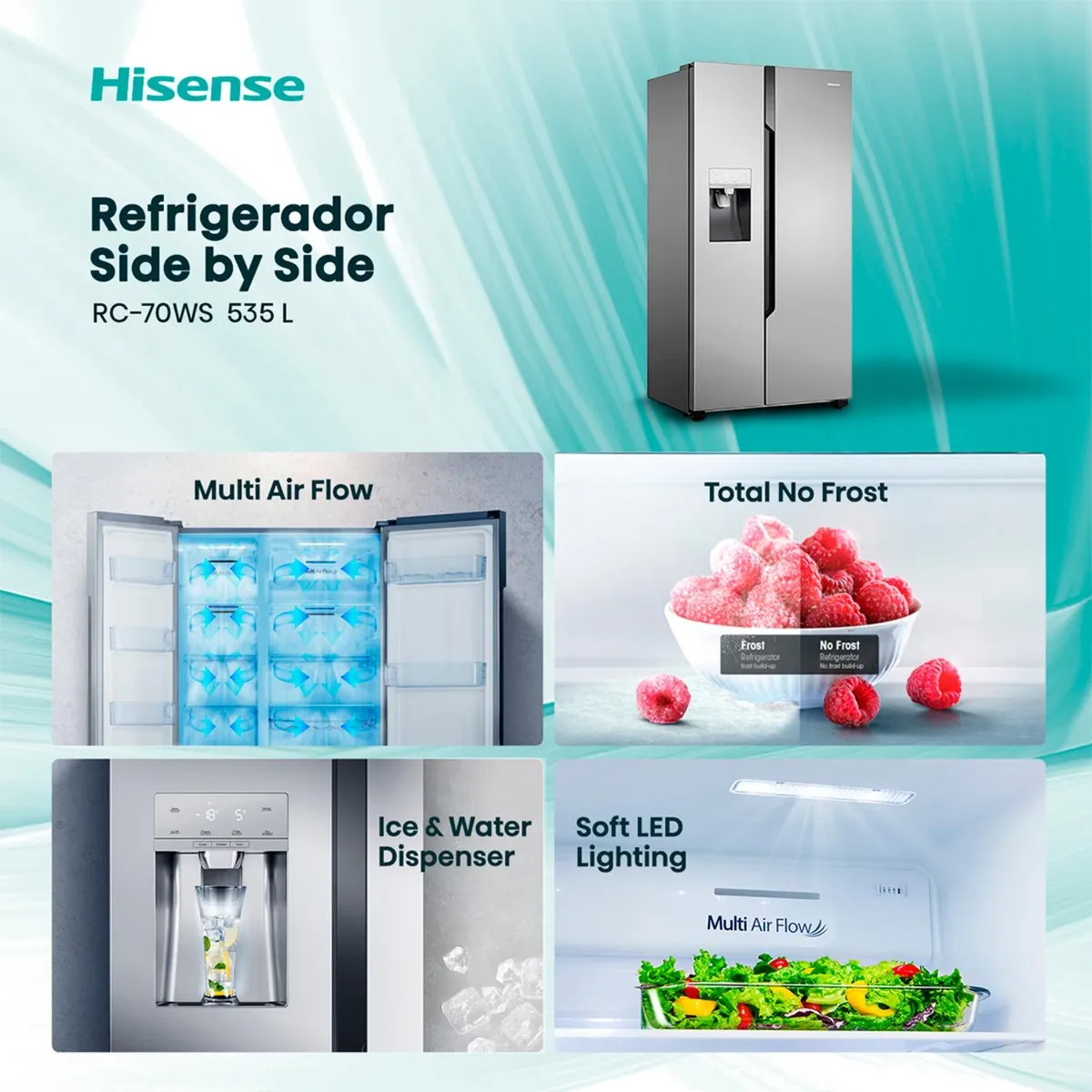 Refrigerador Side by Side RC-70WS 535 L