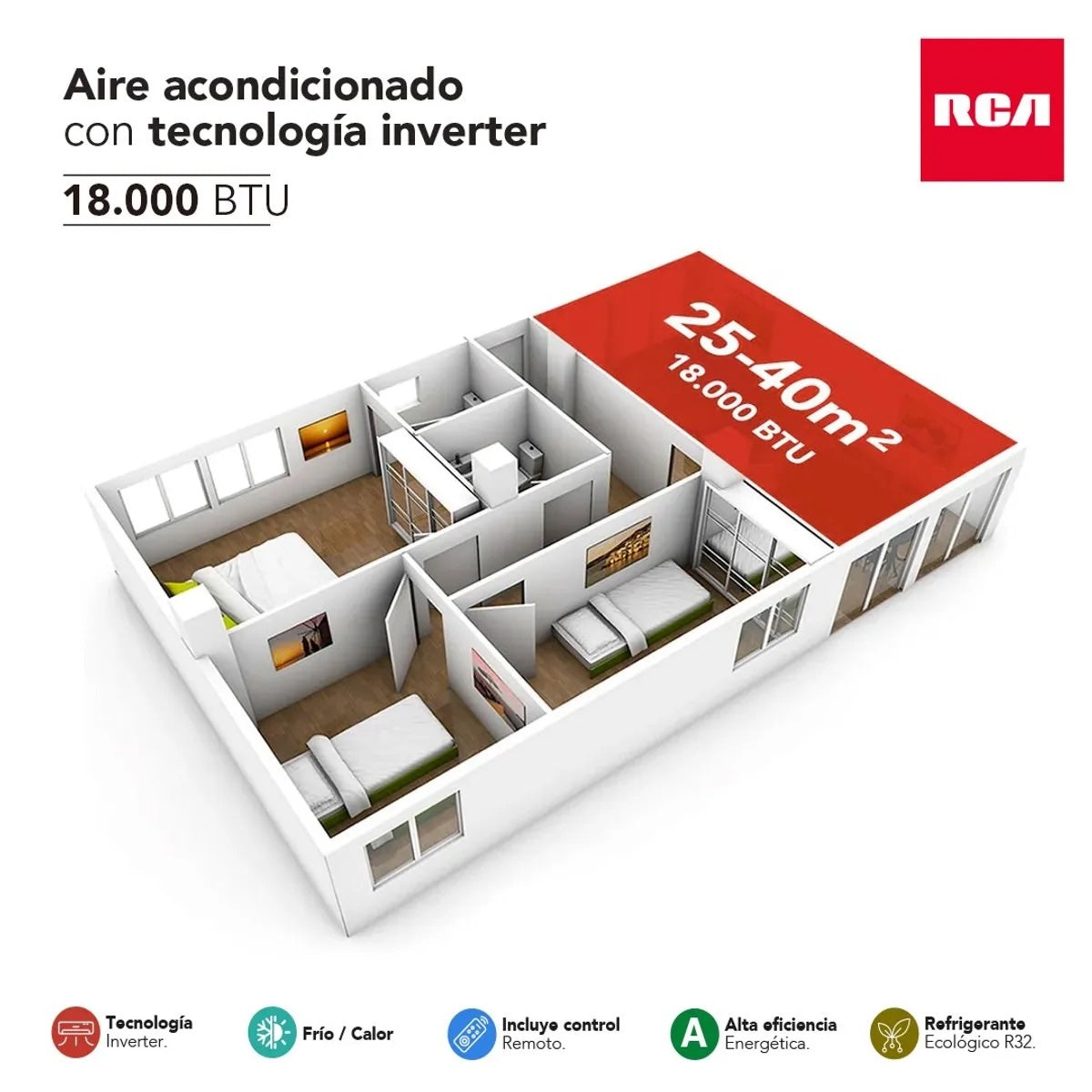 Aire Acondicionado Split Inverter RCA 18SP 18.000 BTU