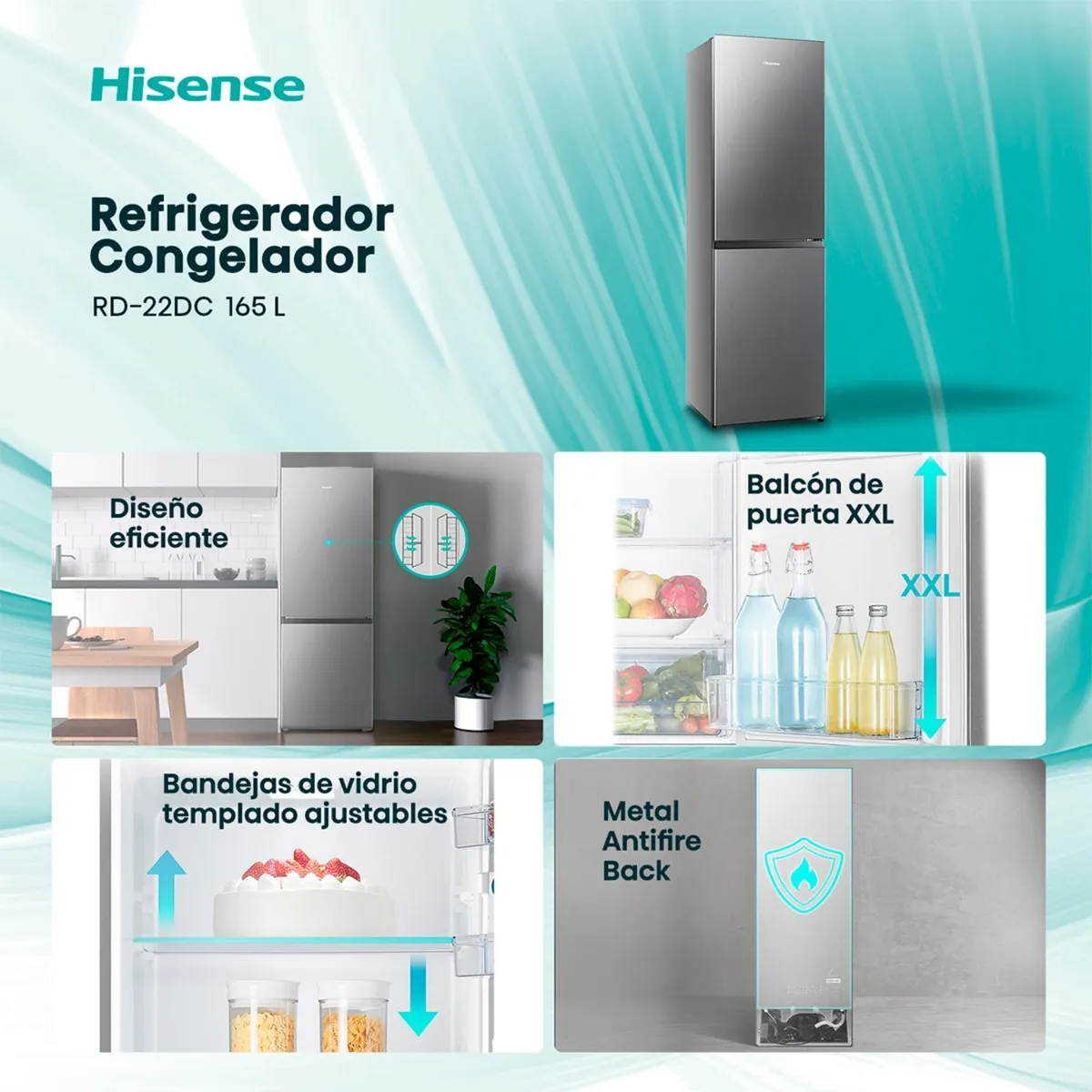 Refrigerador Top Freezer Hisense RD22DC 205L Inox Frío