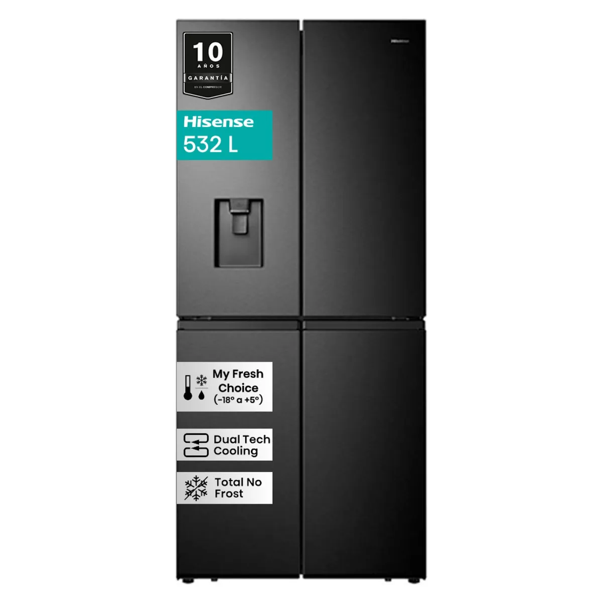 Refrigerador Side by Side Hisense RQ-56WCD 560L Inox NoFrost