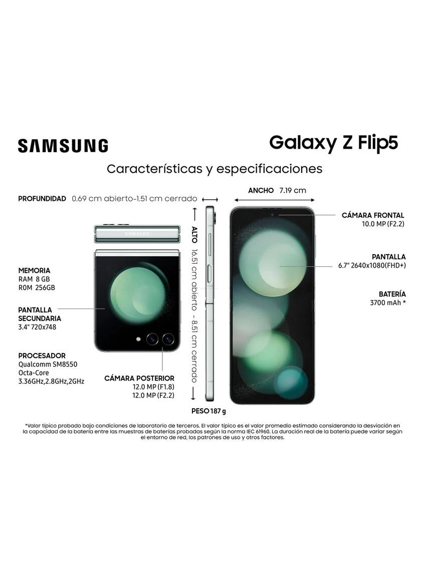 Samsung Galaxy Z Flip 5 256GB 8GB Menta Liberado
