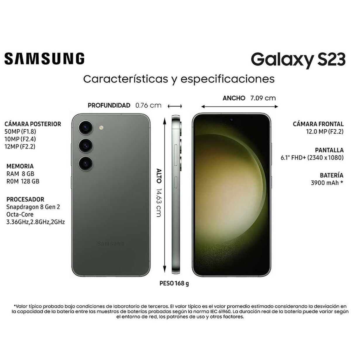 Smartphone Samsung Galaxy S23 5G 8gb RAM 128GB Verde