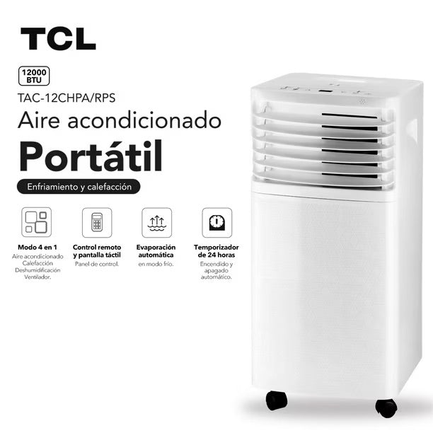 Aire Acondicionado TCL TAC-12CHPA-RPS 12000 BTU Portátil Frío Calor