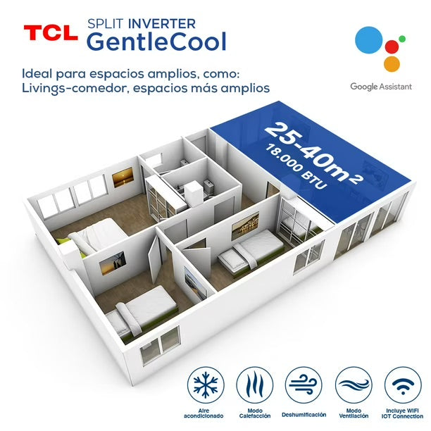 Aire Acondicionado TCL 18000 BTU Inverter Frío Calor Split