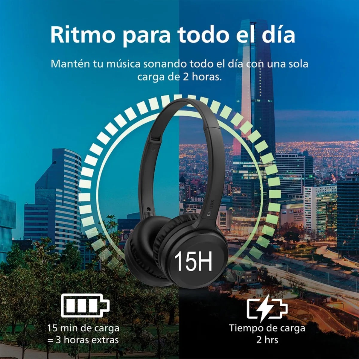 Audífonos Philips TAH1108BK-00 Bluetooth 5.2