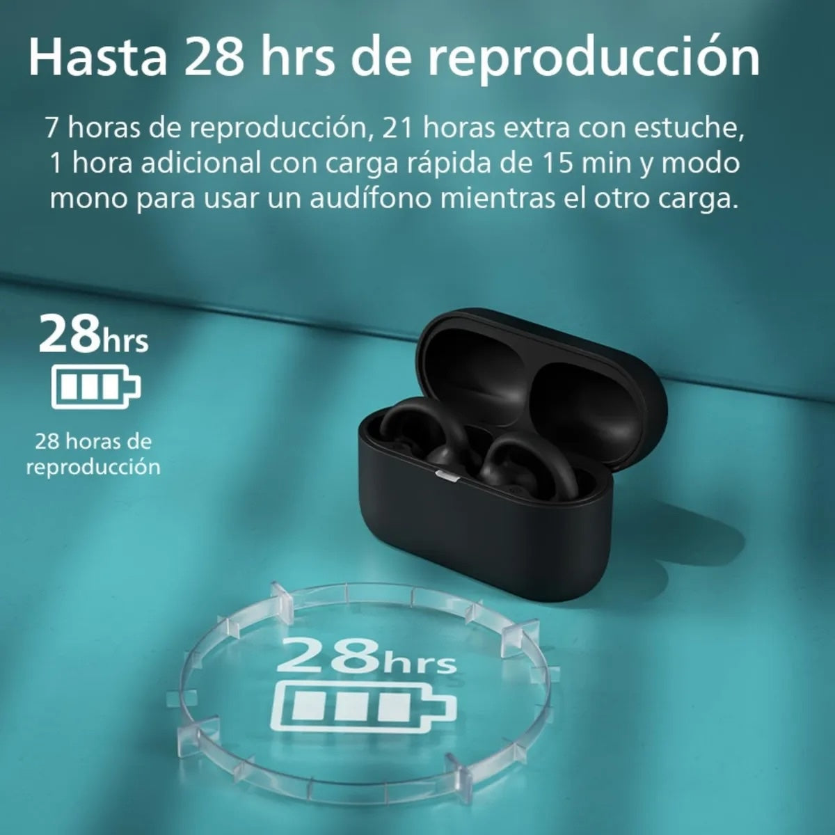Audífonos Philips TAQ2000BK Open-Ear True Wireless Negro