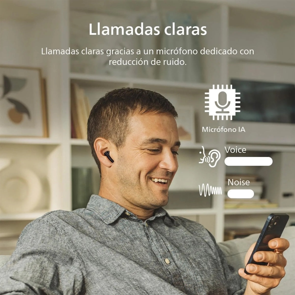 Audífonos Philips TAT1139BK True Wireless Bluetooth 5.4 Negro