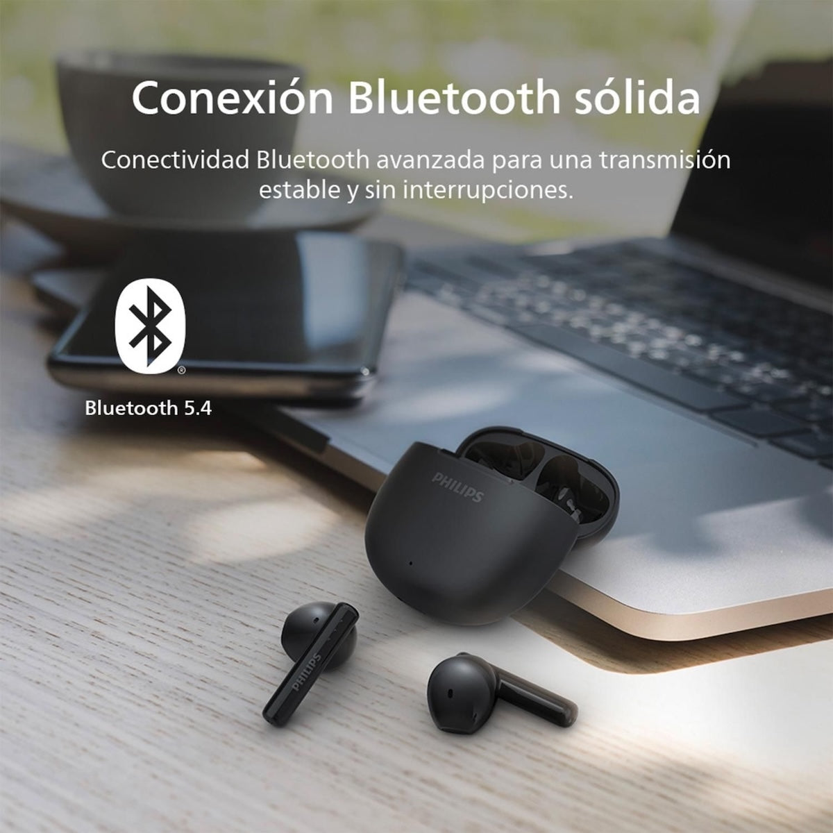 Audífonos Philips TAT1139BK True Wireless Bluetooth 5.4 Negro