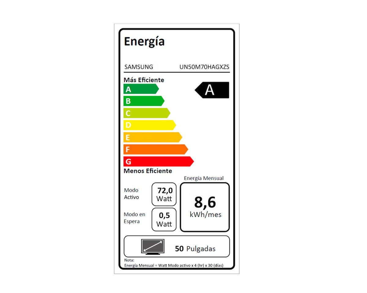Samsung UN50M70HAGXZS Mini LED M70H 50" 4K Smart TV - Caja Reciclada