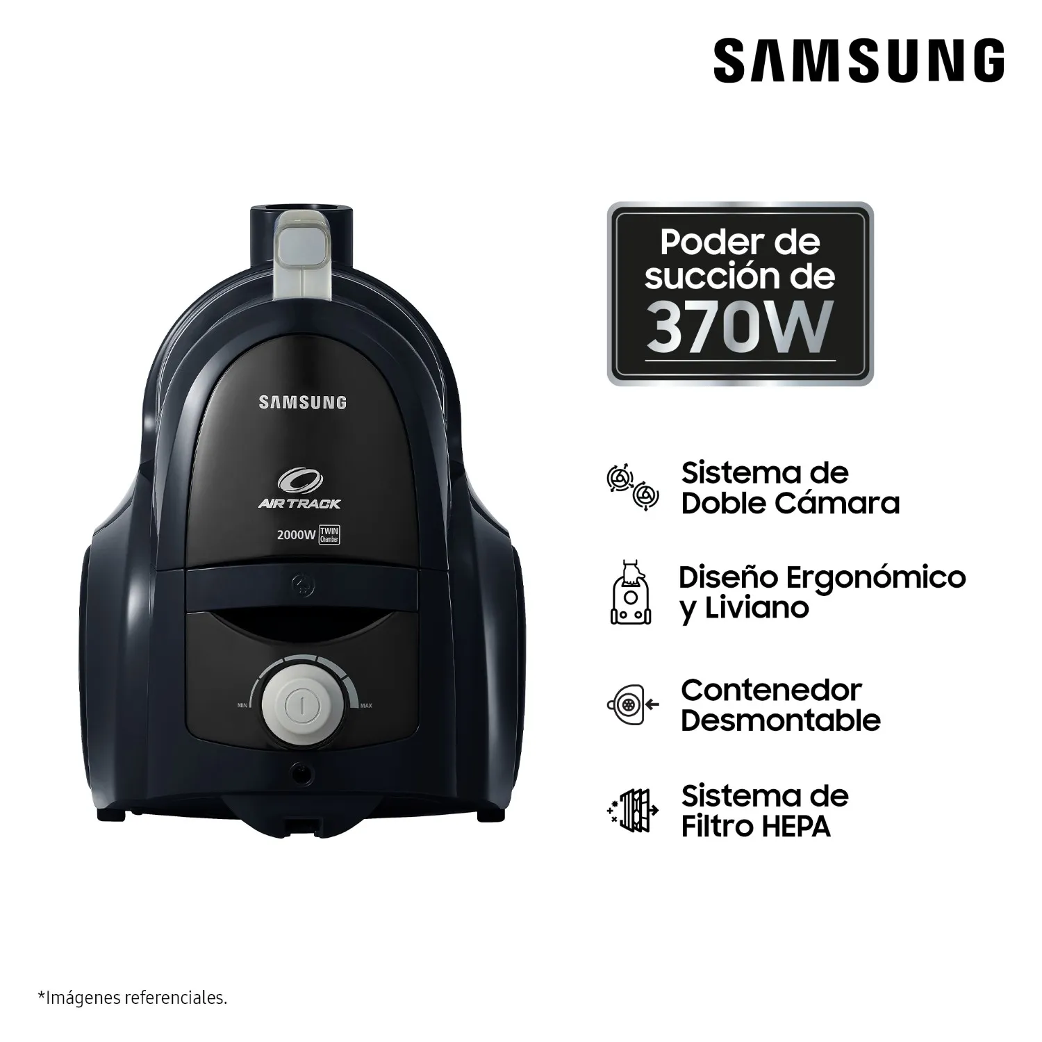 Aspiradora ciclónica 2000W contenedor 1.3 litros