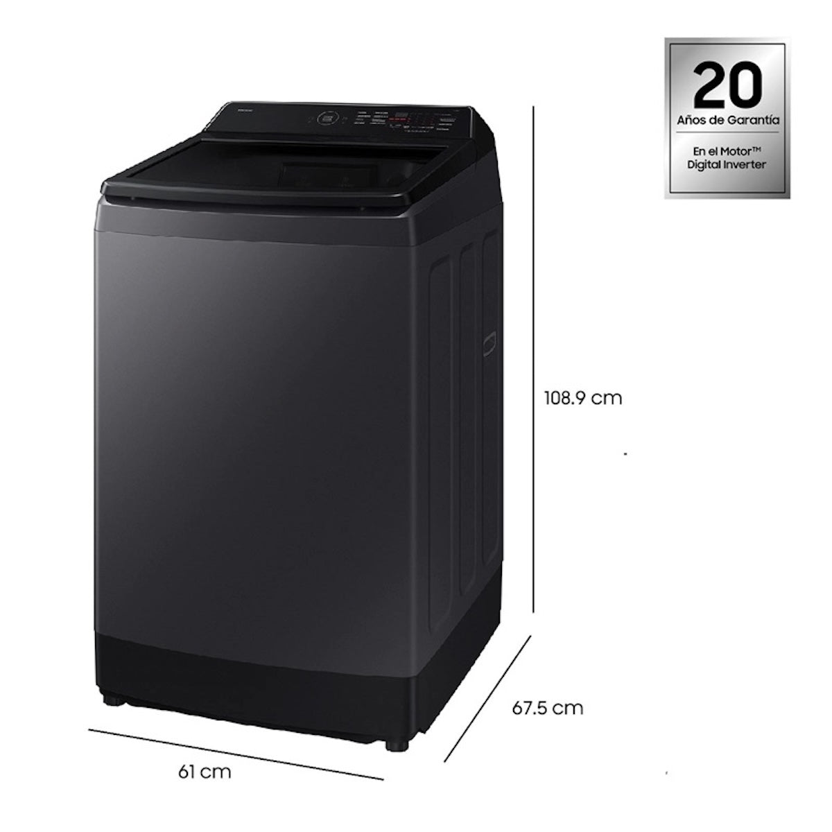 Lavadora carga superior 15Kg Eco Bubble™ Grafito 2026 - Caja Reciclada