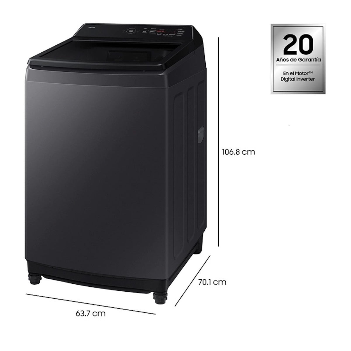 Lavadora carga superior 17Kg Eco Bubble™ Grafito 2026 - Caja Reciclada