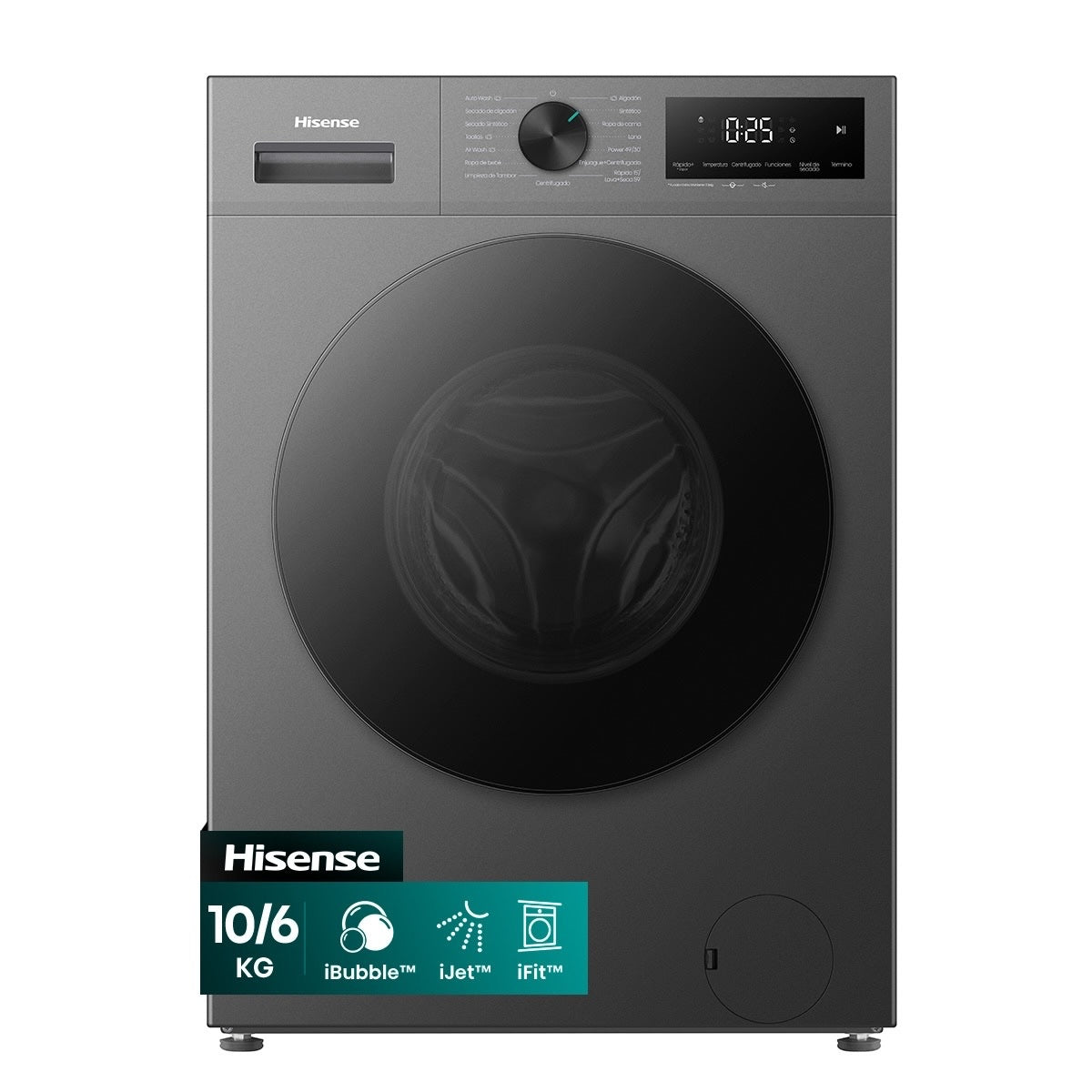 Lavadora-Secadora Hisense WD1I1041BT 10/6 kg Titanium