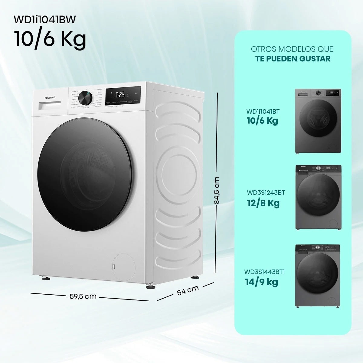 Lavadora-Secadora Hisense WD1I1041BW 10/6 kg