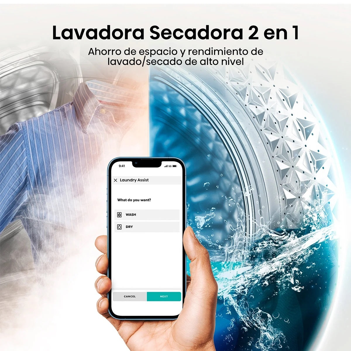 Lavadora Secadora Hisense WD3S1243BT1 12/8 Kg - Open Box