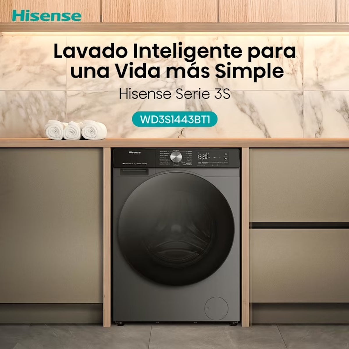 Lavadora Secadora Hisense 14/9 kg Frontal - Caja reciclada