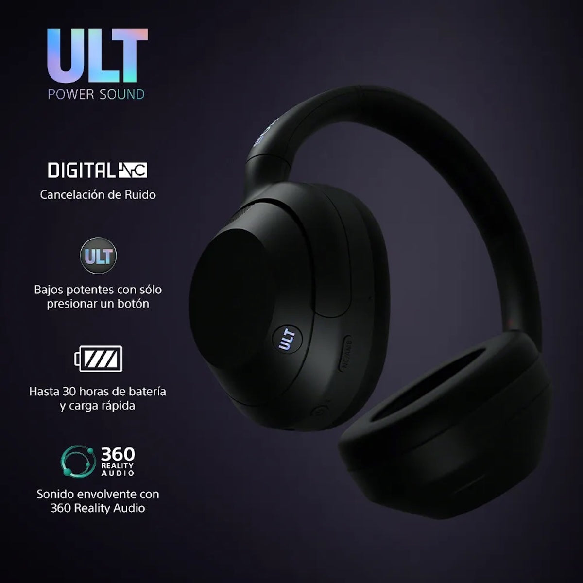 Audífonos Sony ULT WEAR WH-ULT900N Negro Noise Cancelling