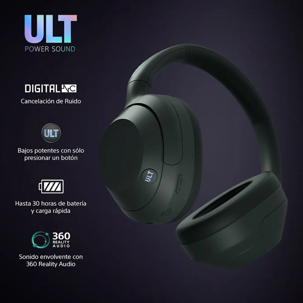 Audífonos Sony ULT WEAR WH-ULT900N Gris Bosque Noise Cancelling