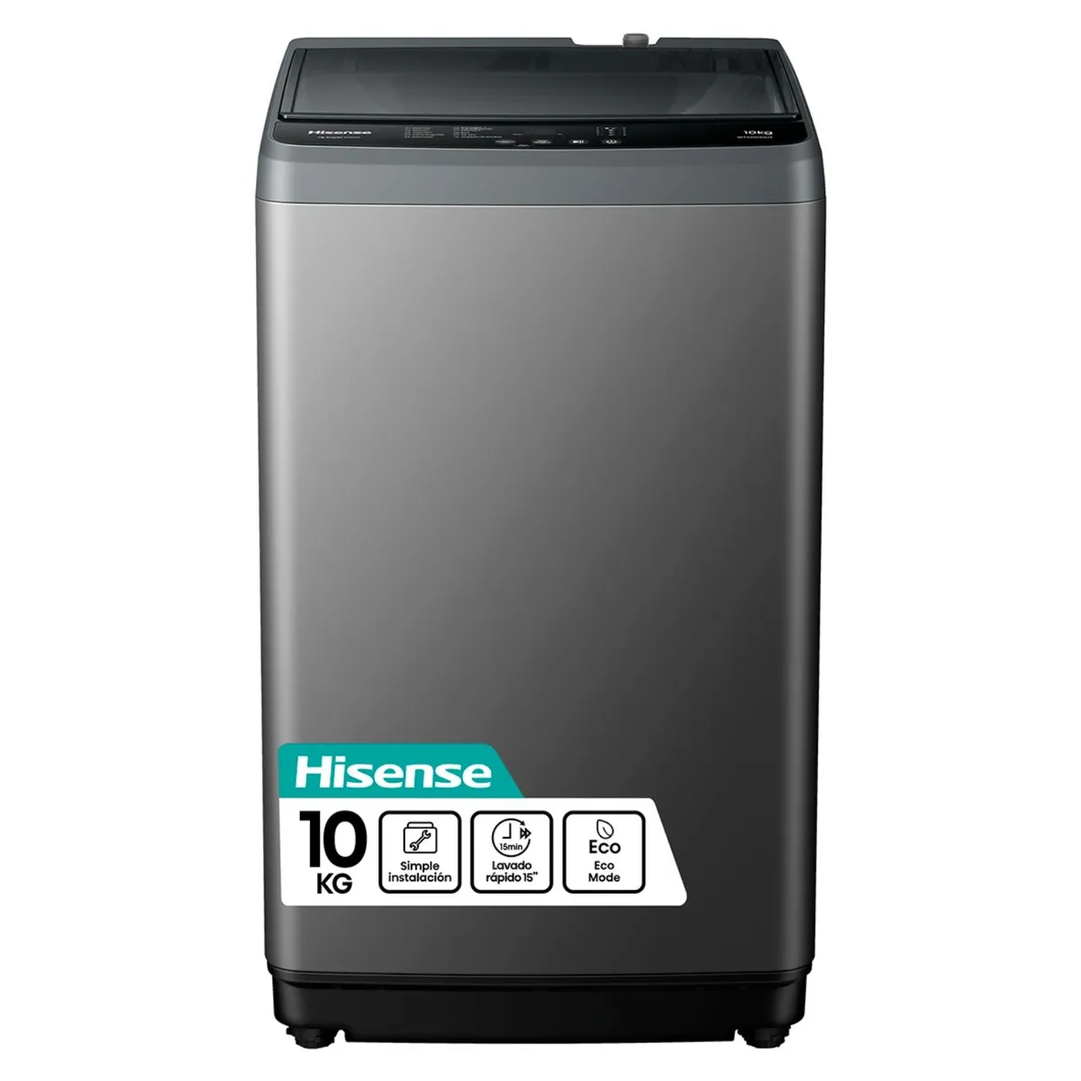 Lavadora Hisense WT1D1030UT 10 kg Titanium Carga Superior