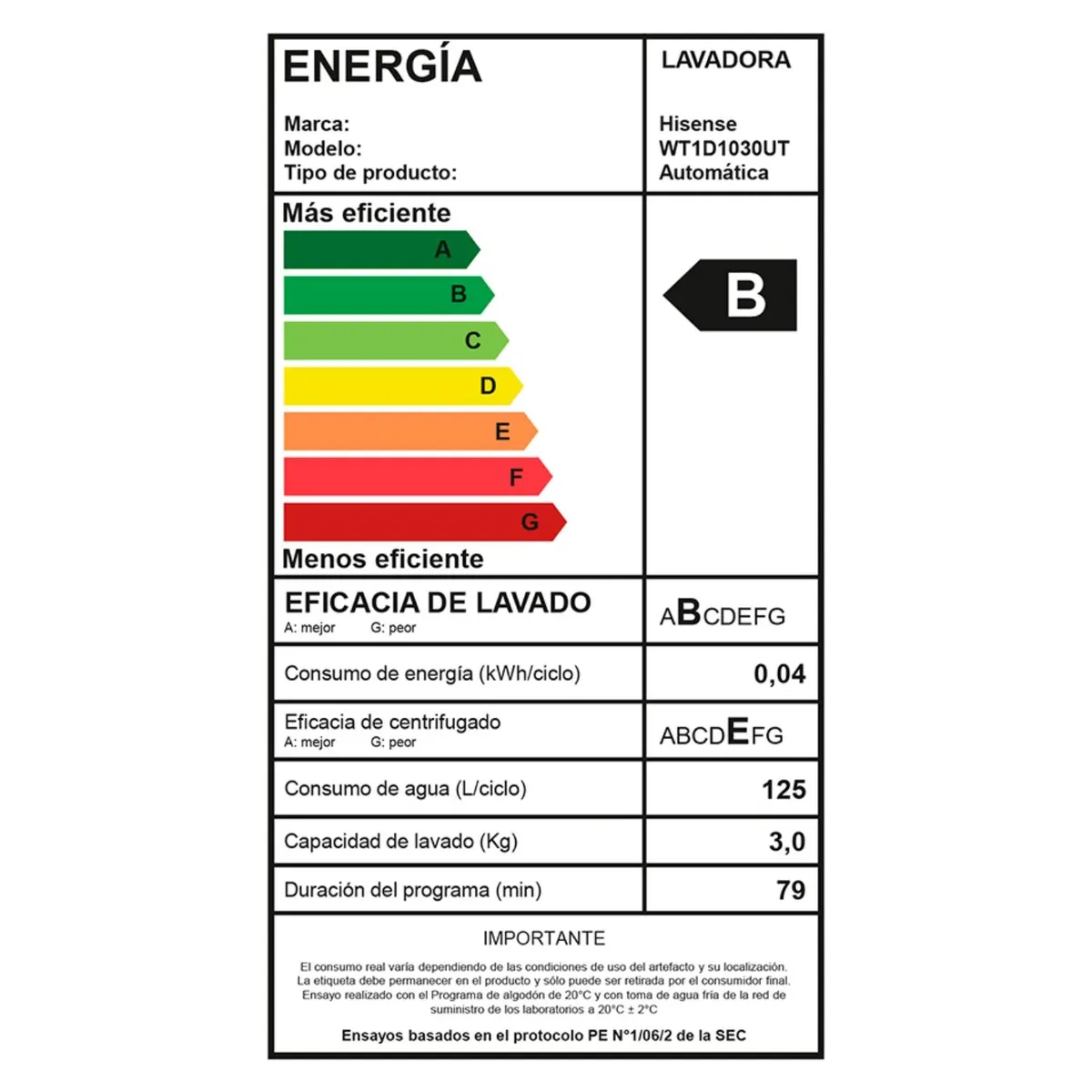 Lavadora Hisense WT1D1030UT 10 kg Titanium Carga Superior