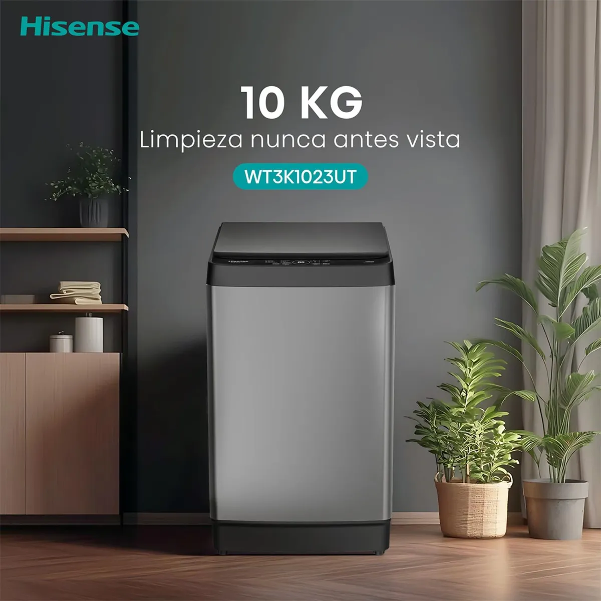 Lavadora Hisense WT3K1023UT 10 kg Gris Carga Superior