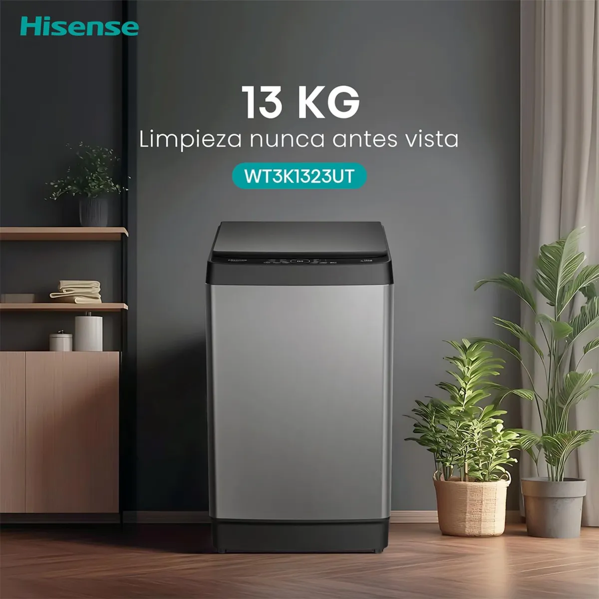 Lavadora Hisense WT3K1323UT 13 kg Gris Carga Superior