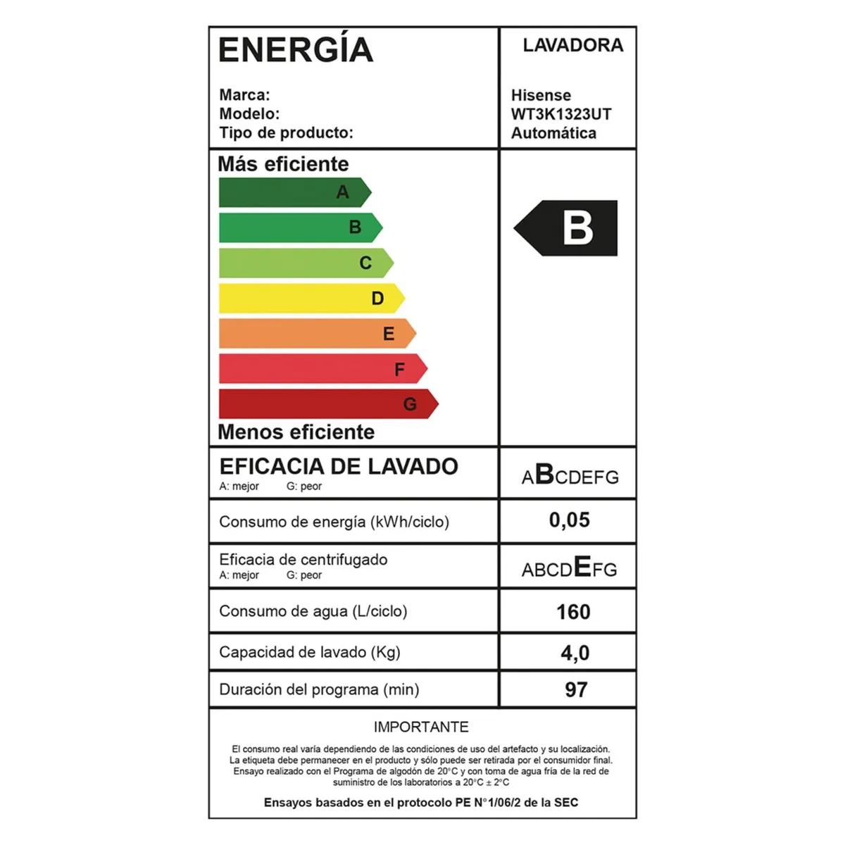 Lavadora Hisense WT3K1323UT 13 kg Gris Carga Superior