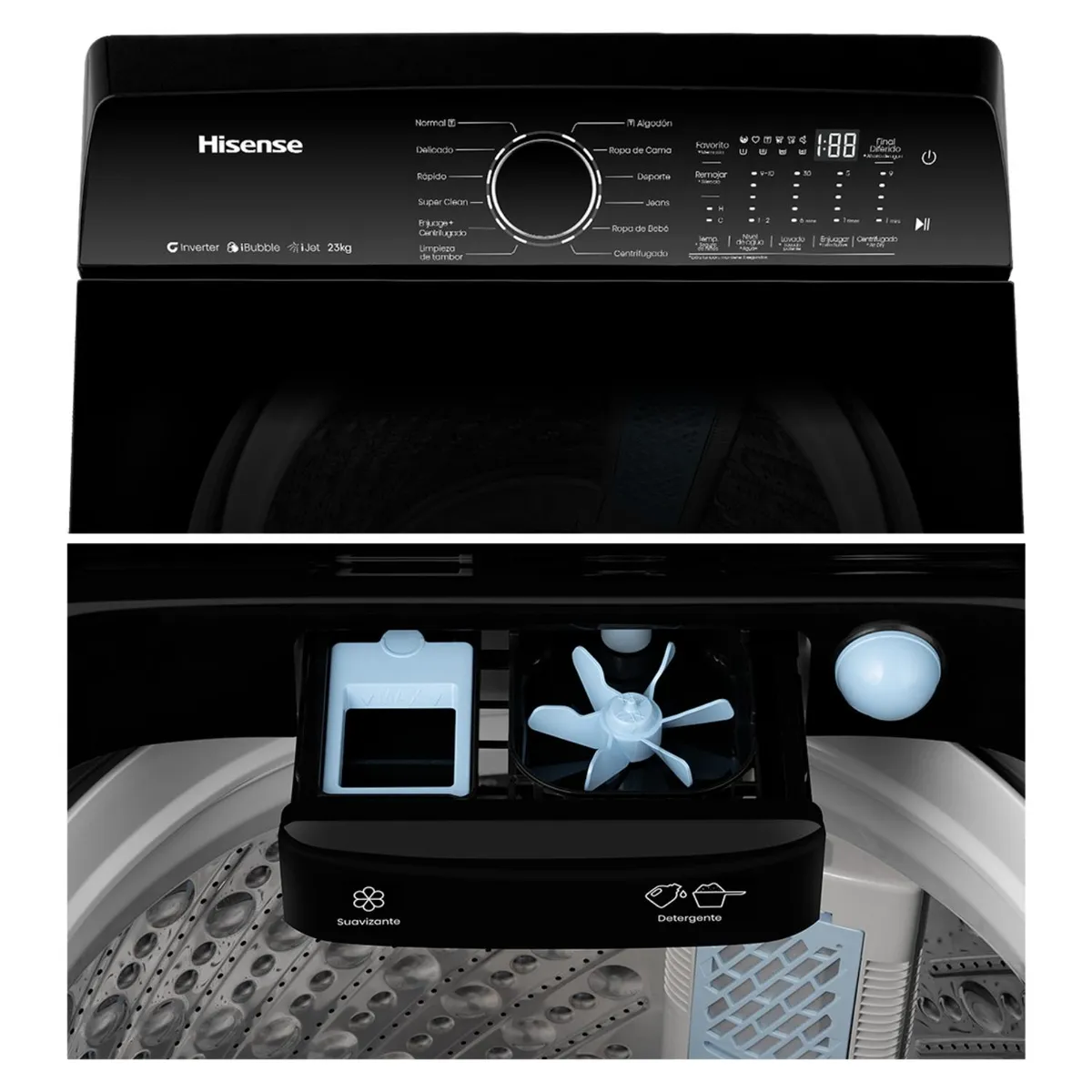 Lavadora Hisense WT5I2323DB 23 kg Gris Oscuro Carga Superior