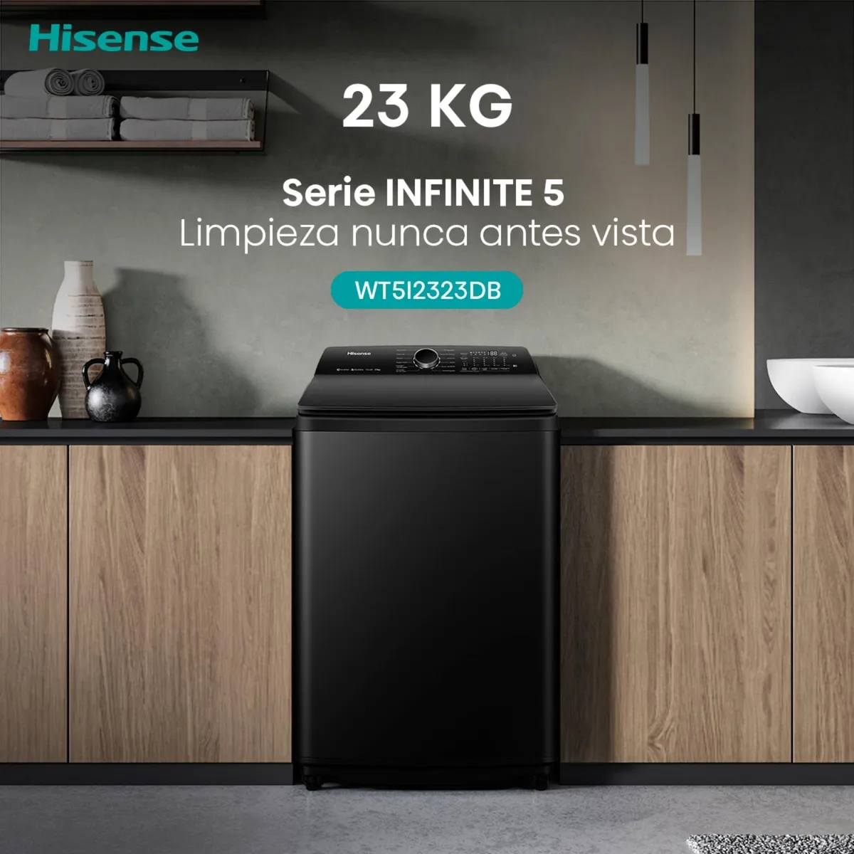 Lavadora Hisense WT5I2323DB 23 kg Gris Oscuro Carga Superior